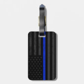Dark Disted Police Style American Flag Bagagelabel (Achterkant verticaal)