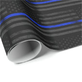 Dark Disted Police Style American Flag Cadeaupapier (Rol Hoek)