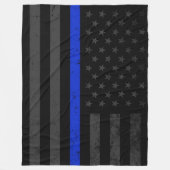 Dark Disted Police Style American Flag Fleece Deken (Voorkant)