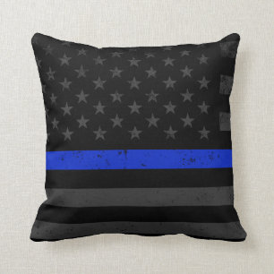 Dark Disted Police Style American Flag Kussen