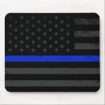 Dark Disted Police Style American Flag Muismat<br><div class="desc">Een unieke,  donkere politievlag.</div>