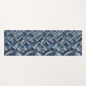 Dark Distressed Denim Patchwork And Braids Yogamat (Voorkant (horizontaal))