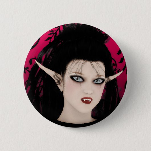 Dark Diva Gothic Art Vampire Ronde Button 5,7 Cm (Voorkant)