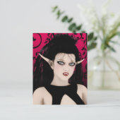 Dark Diva Gothic Vampire Art Briefkaart (Staand voorkant)