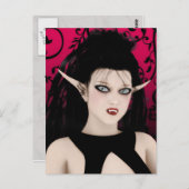 Dark Diva Gothic Vampire Art Briefkaart (Voorkant / Achterkant)