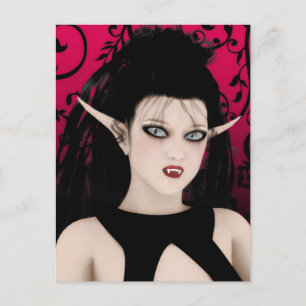 Dark Diva Gothic Vampire Art Briefkaart