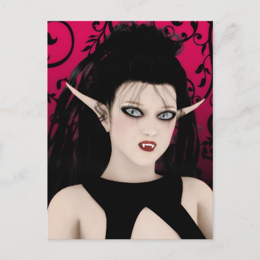 Dark Diva Gothic Vampire Art Briefkaart (Voorkant)