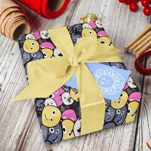 Dark Doodle Monster Cartoon Cadeaupapier