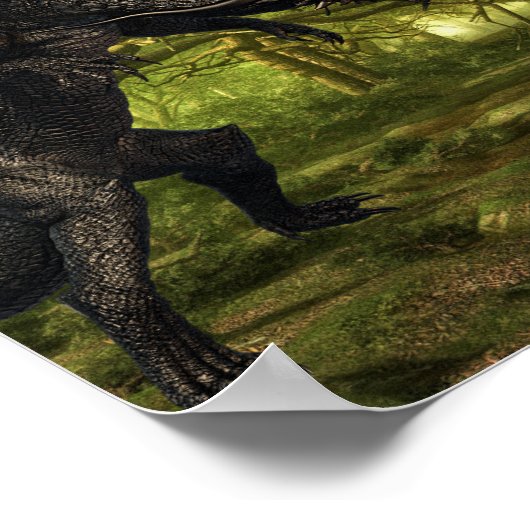 Dark Dragon VS Unicorn Fantasy Battle Poster (Hoek)