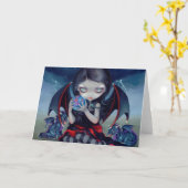 "Dark Dragonling"-Wenskaart Kaart (Gele Bloem)