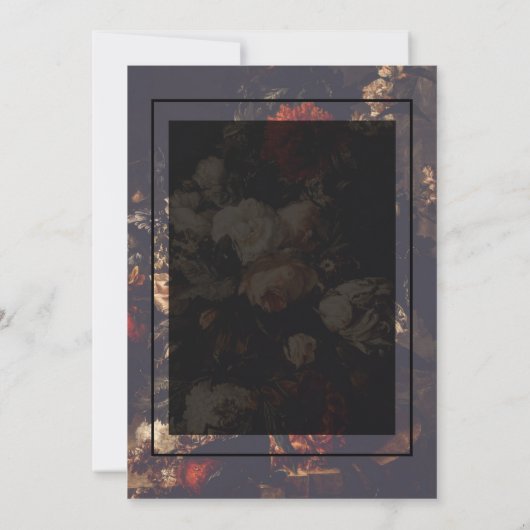 Dark Dramatic Moody herfst Floral Custom Wedding Kaart (Achterkant)