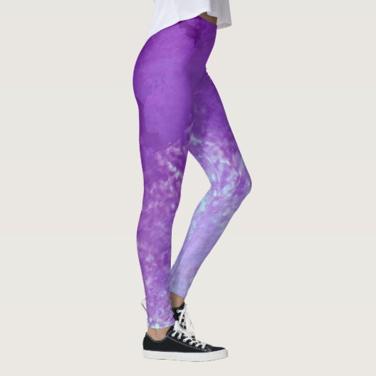 Dark Dream effect verf spatwolken Paarse Leggings (Rechts)