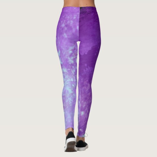 Dark Dream effect verf spatwolken Paarse Leggings (Achterkant)