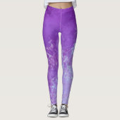 Dark Dream effect verf spatwolken Paarse Leggings (Voorkant)