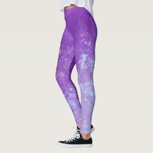 Dark Dream effect verf spatwolken Paarse Leggings (Links)