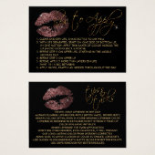 Dark Dusty Roos Glitter Lips - Hoe aan te brengen Visitekaartje (Voorkant /achterkant)