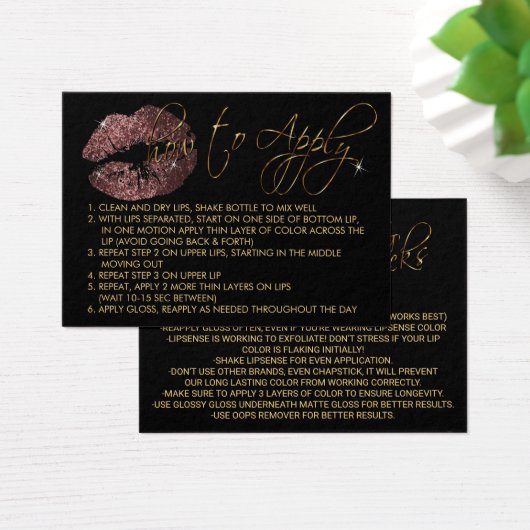 Dark Dusty Roos Glitter Lips - Hoe aan te brengen Visitekaartje (Bureau)