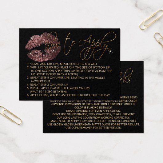 Dark Dusty Roos Glitter Lips - Hoe aan te brengen Visitekaartje (Kantoor)