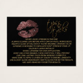 Dark Dusty Roos Glitter Lips - Hoe aan te brengen Visitekaartje (Achterkant)