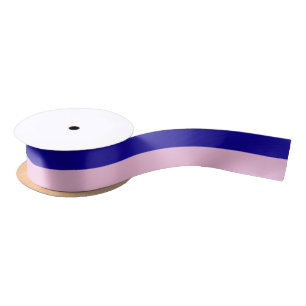 Dark Earth Blue en Cotton Snoep Roze Strepen Satijnen Lint