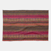 Dark Earth Tones Ethnic Mud Cloth geïnspireerd Theedoek (Horizontaal)