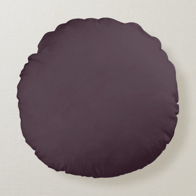 Dark Eggplant Chic Calming Brinjal Pillow Rond Kussen (Voorkant)