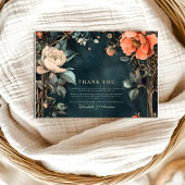 Dark Elegance bruiloft thema Bedankkaart