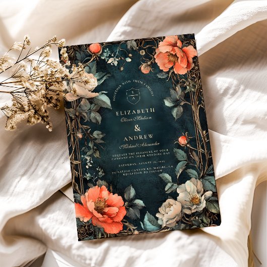 Dark Elegance bruiloft thema Kaart