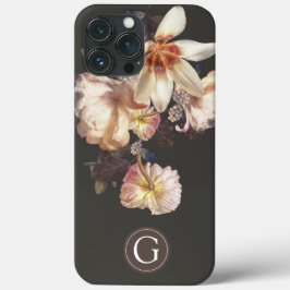 Dark Elegance Floral Personalized Monogram Case-Mate iPhone Case