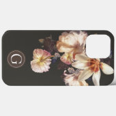 Dark Elegance Floral Personalized Monogram Case-Mate iPhone Case (Achterkant (horizontaal))