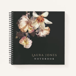 Dark Elegance Floral Personalized Notitieboek