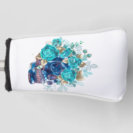 Dark Elegance Golf Head Cover – Blue Bloom Requiem (Voorkant)