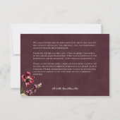 Dark Elegant Autumn Floral Burgundy Wedding Bedankkaart (Achterkant)
