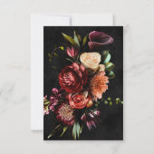 Dark Elegant Autumn Floral Wedding Save The Date (Achterkant)