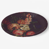 Dark Elegant Burgundy Moody Floral Papieren Bordje (Gekanteld)