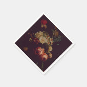 Dark Elegant Burgundy Moody Floral Servet (Hoek)
