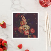 Dark Elegant Burgundy Moody Floral Servet (Insitu)