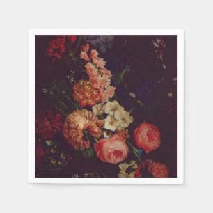 Dark Elegant Burgundy Moody Floral Servet