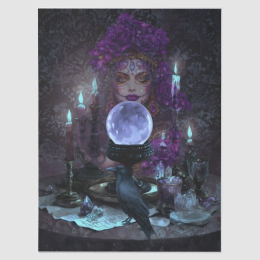 Dark Elegant Romantic Gothic Tarot Reader Tissuepapier (Voorkant)