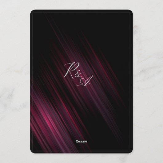 Dark Elegant Wedding Invitation Design Kaart (Achterkant)