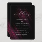 Dark Elegant Wedding Invitation Design Kaart (Voorkant / Achterkant)