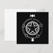 Dark Elemental Pentagram Invitaties Kaart (Voorkant / Achterkant)