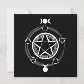 Dark Elemental Pentagram Invitaties Kaart (Voorkant)