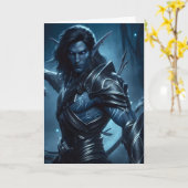 Dark Elf klaar voor Halloween Kaart (Gele Bloem)