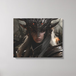 Dark Elf Warrior Knight - Uitgerekte canvas Print