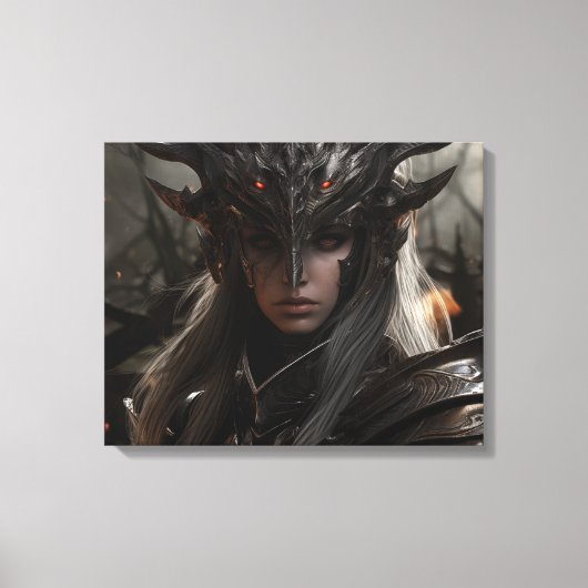 Dark Elf Warrior Knight - Uitgerekte canvas Print (Voorkant)
