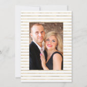 Dark Emerald en Gold Floral Wedding Foto Kaart (Achterkant)