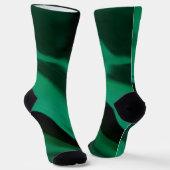 Dark Emerald Green Abstract Sokken (Gebogen)
