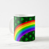Dark Emerald Green Clover Rainbow St Patricks Day Koffiemok (Voorkant links)