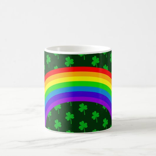 Dark Emerald Green Clover Rainbow St Patricks Day Koffiemok (Center)